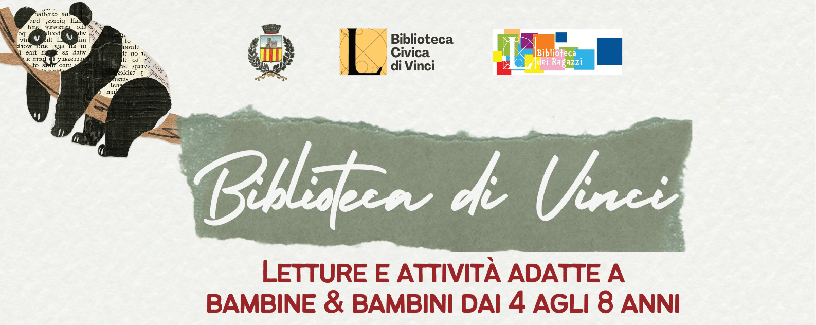 Biblioteca di Vinci: letture e attività per bambine e bambini dai 4 agli 8 anni