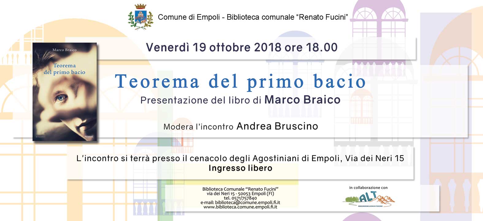 Cartolina d'invito al caffè letterario con Marco Braico