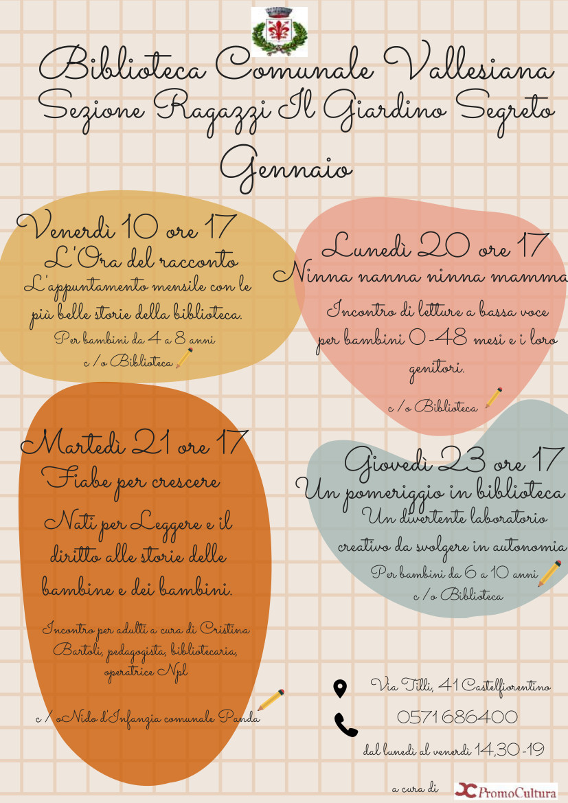 Iniziative Gennaio Biblioteca Castelfiorentino