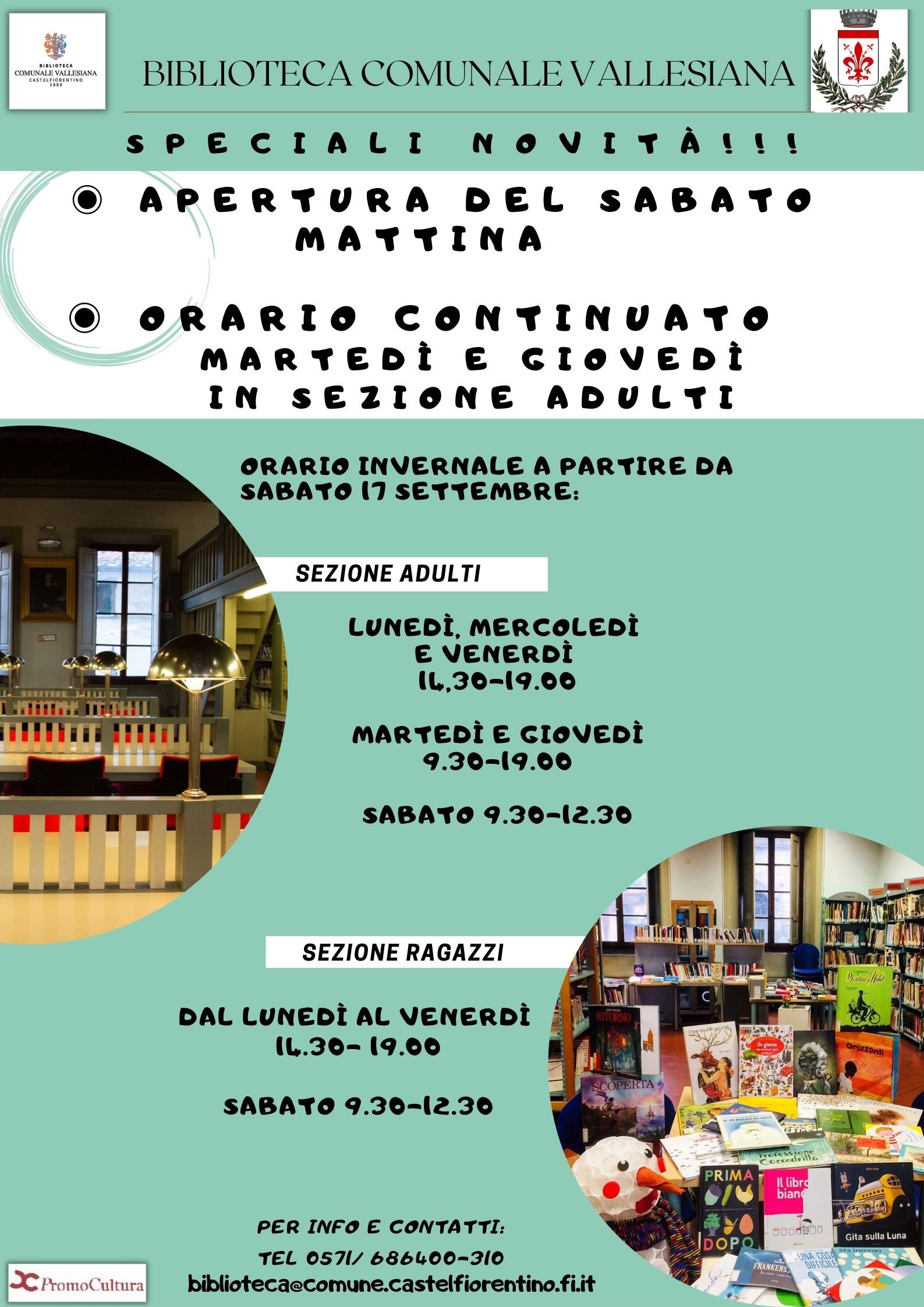 Aumenta l'orario di apertura alla Vallesiana