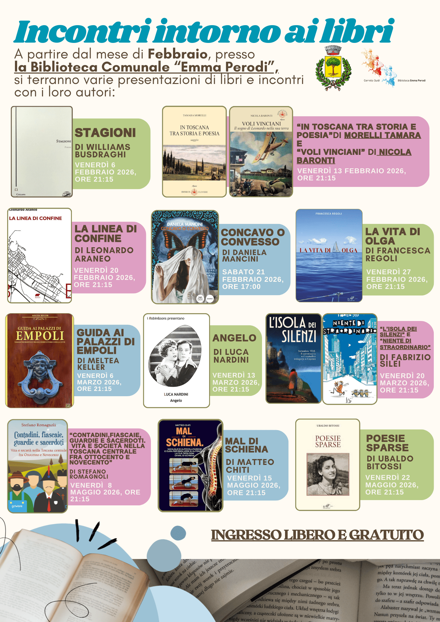 Incontri intorno ai libri 2026 - locandina