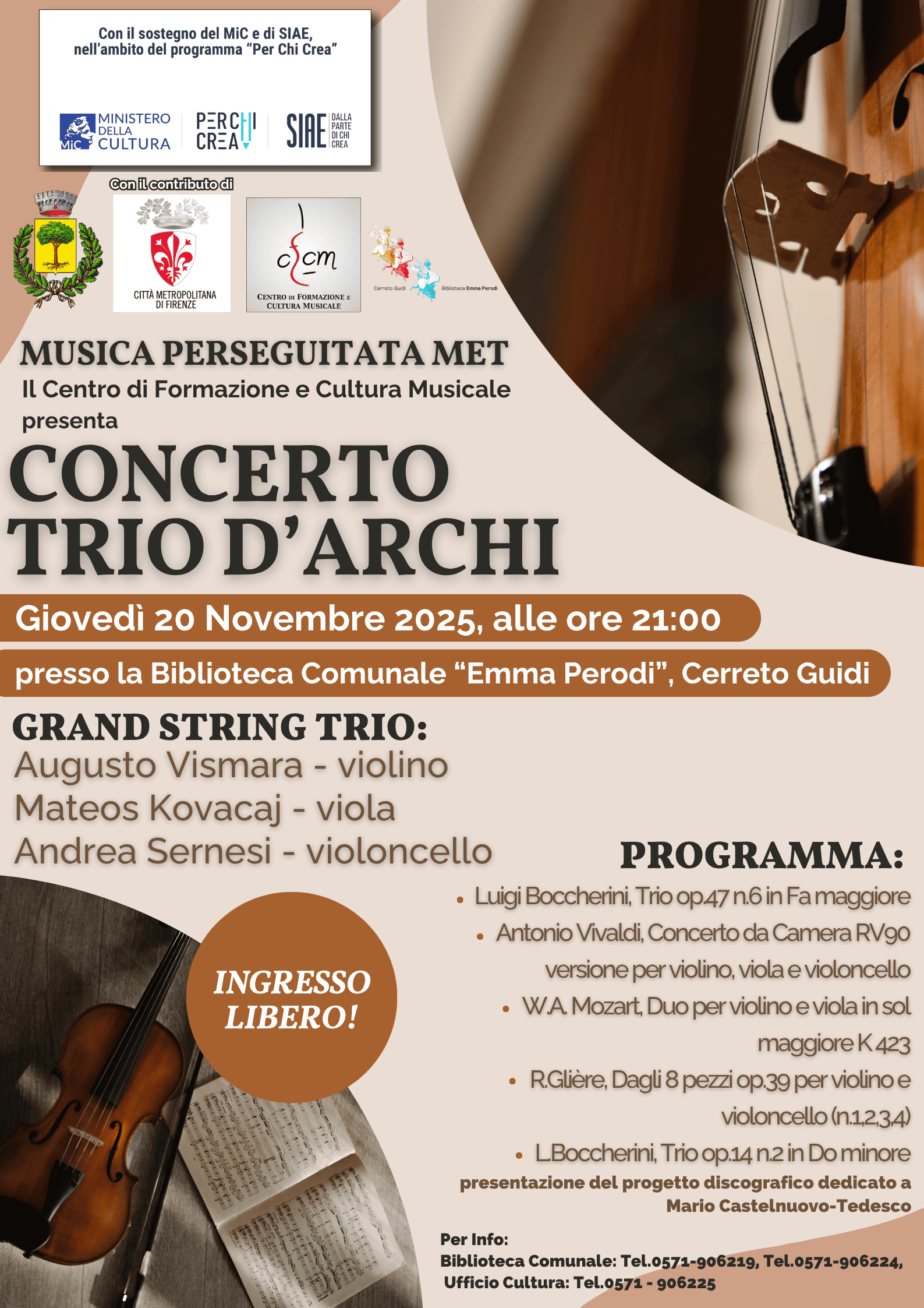 𝗖𝗼𝗻𝗰𝗲𝗿𝘁𝗼 𝗧𝗿𝗶𝗼 𝗱'𝗔𝗿𝗰𝗵𝗶 𝗱𝗲𝗹 𝗚𝗿𝗮𝗻𝗱 𝗦𝘁𝗿𝗶𝗻𝗴 𝗧𝗿𝗶𝗼