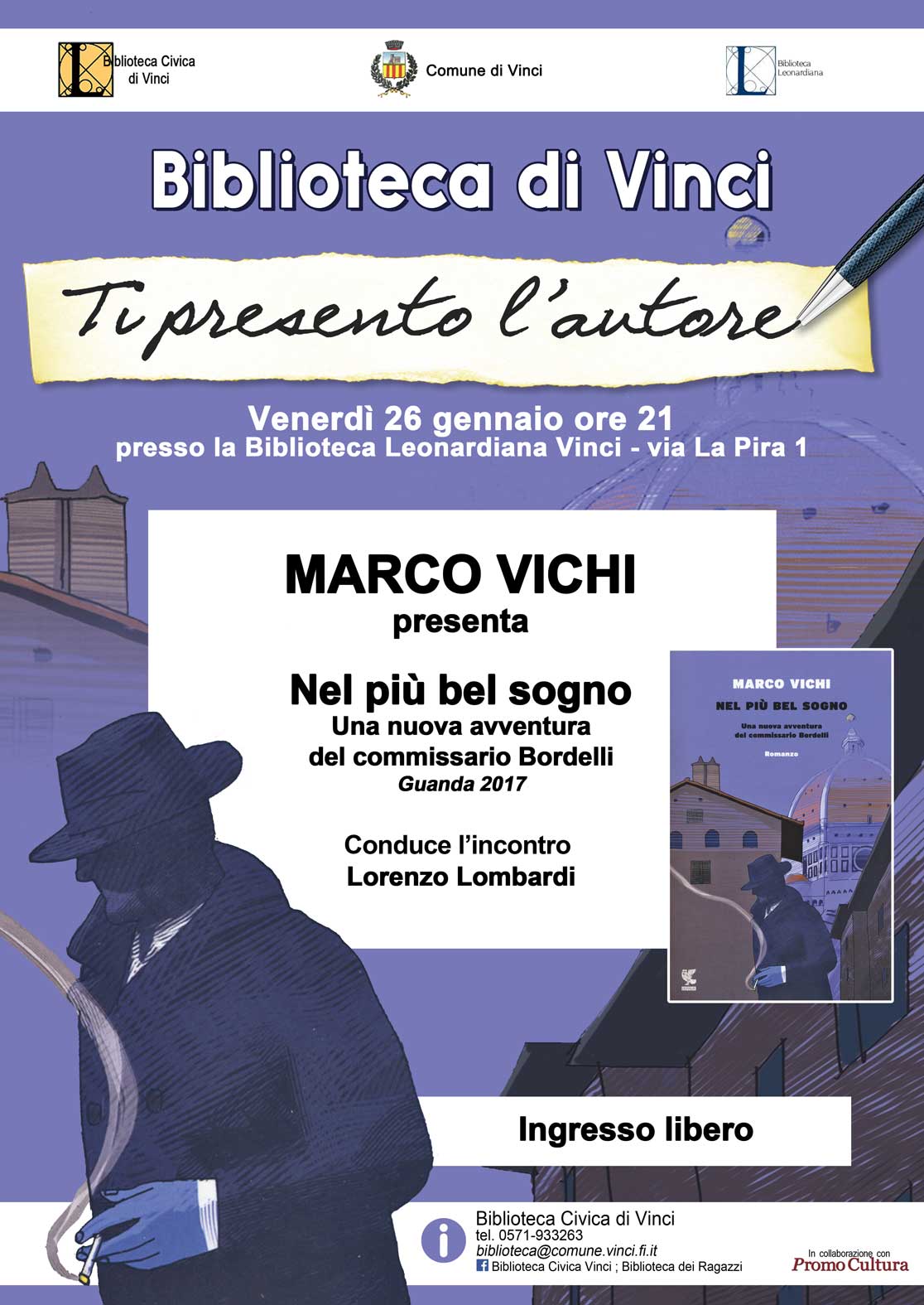 Invito dell'incontro con Marco Vichi