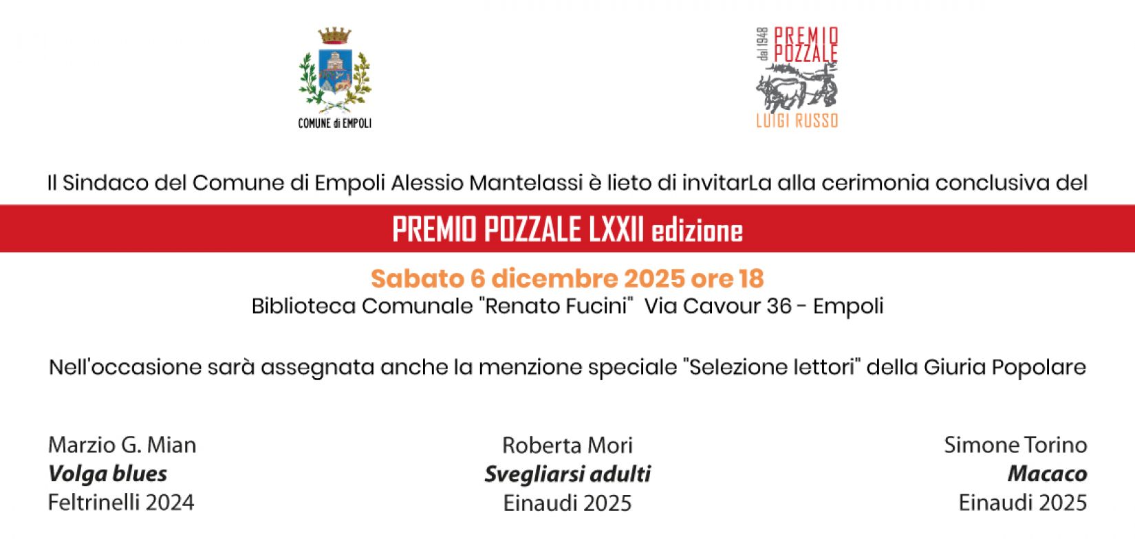 Premio Pozzale cerimonia finale